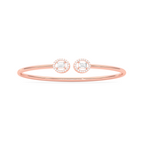 Open Diamond Bangle Bracelet in Yellow Gold – Minimal Double Halo Design | JewelVerra