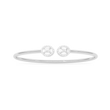 Open Diamond Bangle Bracelet in Yellow Gold – Minimal Double Halo Design | JewelVerra