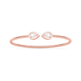 Teardrop Diamond Open Bangle in Yellow Gold – Elegant & Minimal | JewelVerra