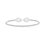 Teardrop Diamond Open Bangle in Yellow Gold – Elegant & Minimal | JewelVerra