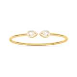 Teardrop Diamond Open Bangle in Yellow Gold – Elegant & Minimal | JewelVerra