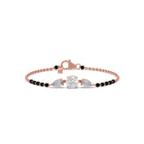 Solitaire Mangalsutra Bracelet for Women – Black Bead Diamond Bracelet in Gold | JewelVerra