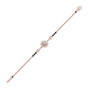 Diamond Mangalsutra Bracelet for Women – Floral Design in Yellow Gold | JewelVerra