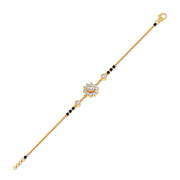 Diamond Mangalsutra Bracelet for Women – Floral Design in Yellow Gold | JewelVerra