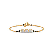 Triple Diamond Mangalsutra Bracelet for Women – Minimal Gold Design | JewelVerra