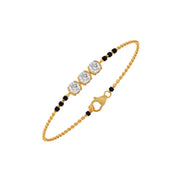 Triple Diamond Mangalsutra Bracelet for Women – Minimal Gold Design | JewelVerra