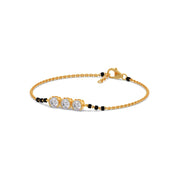 Triple Diamond Mangalsutra Bracelet for Women – Minimal Gold Design | JewelVerra