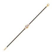 Halo Diamond Mangalsutra Bracelet for Women – Black Beads & Gold Chain | JewelVerra
