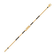 Infinity Diamond Mangalsutra Bracelet – Black Beads & Yellow Gold Chain | JewelVerra