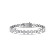 Diamond Tennis Bracelet for Women – Yellow Gold with Round Bezel Set Diamonds | JewelVerra