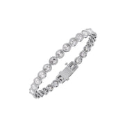 Diamond Tennis Bracelet for Women – Yellow Gold with Round Bezel Set Diamonds | JewelVerra