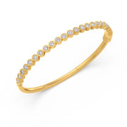 Yellow Gold Diamond Bezel Bangle – Minimal Luxury Bracelet | JewelVerra