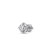 White Gold Solitaire Diamond Stud Earrings for Women – Timeless Round Cut Sparkle | JewelVerra