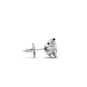 White Gold Solitaire Diamond Stud Earrings for Women – Timeless Round Cut Sparkle | JewelVerra