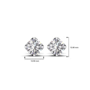 White Gold Solitaire Diamond Stud Earrings for Women – Timeless Round Cut Sparkle | JewelVerra