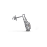 Gold Drop Diamond Earrings – Oval Centerpiece Halo Design | JewelVerra