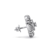 Platinum Diamond Stud Earrings – Elegant Floral Cluster Design for Women | JewelVerra
