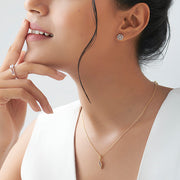 Cluster Diamond Circle Earrings in Platinum – Modern Halo Studs with Sparkling Finish | JewelVerra