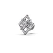 Platinum Diamond Stud Earrings – Modern Geometric Square Design for Women | JewelVerra