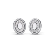 Oval Diamond Stud Earrings in Platinum – Timeless Classic Sparkle | JewelVerra