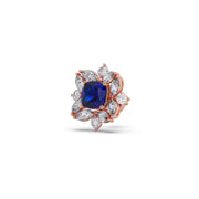 Blue Sapphire Floral Diamond Stud Earrings – Real Gold Elegant Jewelry | JewelVerra