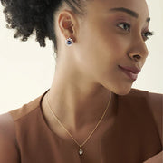 Blue Sapphire Floral Diamond Stud Earrings – Real Gold Elegant Jewelry | JewelVerra