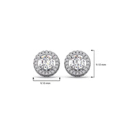 Double Halo Round Stud Diamond Earrings – Yellow Gold | JewelVerra