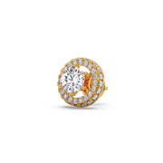 Double Halo Round Stud Diamond Earrings – Yellow Gold | JewelVerra