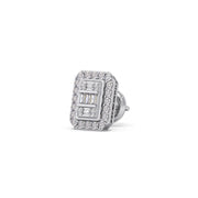 Gold Stud Earrings for Women – Rectangle Shape with Baguette & Round Diamonds | Lab-Grown Earrings by JewelVerra