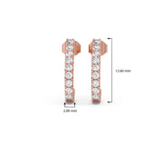 Diamond Curve Bar Earrings in Yellow Gold – Elegant Minimalist Sparkle Hoops | JewelVerra