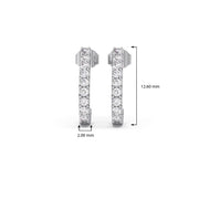 Diamond Curve Bar Earrings in Yellow Gold – Elegant Minimalist Sparkle Hoops | JewelVerra