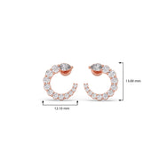 Crescent Moon Diamond Earrings for Women – Yellow Gold with Pear Cut Sparkle | JewelVerra