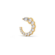 Crescent Moon Diamond Earrings for Women – Yellow Gold with Pear Cut Sparkle | JewelVerra