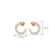 Crescent Moon Diamond Earrings for Women – Yellow Gold with Pear Cut Sparkle | JewelVerra