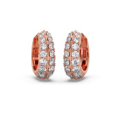 Double Row Diamond Hoop Earrings – Yellow Gold | Bold & Brilliant Sparkle | JewelVerra