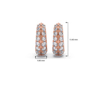 Double Row Diamond Hoop Earrings – Yellow Gold | Bold & Brilliant Sparkle | JewelVerra