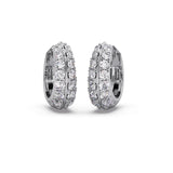 Double Row Diamond Hoop Earrings – Yellow Gold | Bold & Brilliant Sparkle | JewelVerra
