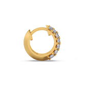 Double Row Diamond Hoop Earrings – Yellow Gold | Bold & Brilliant Sparkle | JewelVerra