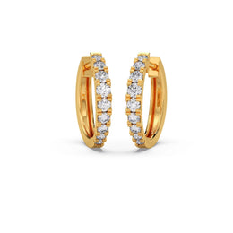 Classic Diamond Hoop Earrings – Yellow Gold | Timeless Sparkle | JewelVerra