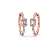 Emerald-Cut Hoop Diamond Earrings – Yellow Gold | JewelVerra