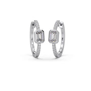 Emerald-Cut Hoop Diamond Earrings – Yellow Gold | JewelVerra