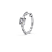 Emerald-Cut Hoop Diamond Earrings – Yellow Gold | JewelVerra