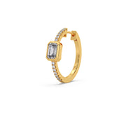 Emerald-Cut Hoop Diamond Earrings – Yellow Gold | JewelVerra