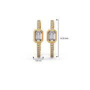 Emerald-Cut Hoop Diamond Earrings – Yellow Gold | JewelVerra