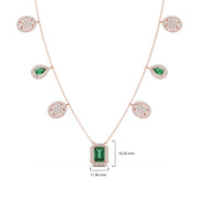 Emerald & Diamond Drop Necklace – Luxury Gold Chain with Green and White Stones | JewelVerra