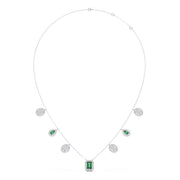 Emerald & Diamond Drop Necklace – Luxury Gold Chain with Green and White Stones | JewelVerra