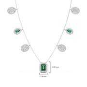 Emerald & Diamond Drop Necklace – Luxury Gold Chain with Green and White Stones | JewelVerra