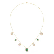 Emerald & Diamond Drop Necklace – Luxury Gold Chain with Green and White Stones | JewelVerra
