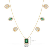 Emerald & Diamond Drop Necklace – Luxury Gold Chain with Green and White Stones | JewelVerra