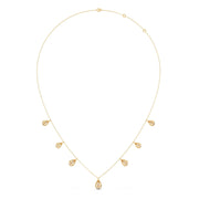 Pear Drop Diamond Necklace with Baguette Center – Teardrop Diamond Chain in Yellow, Rose & White Gold | JewelVerra